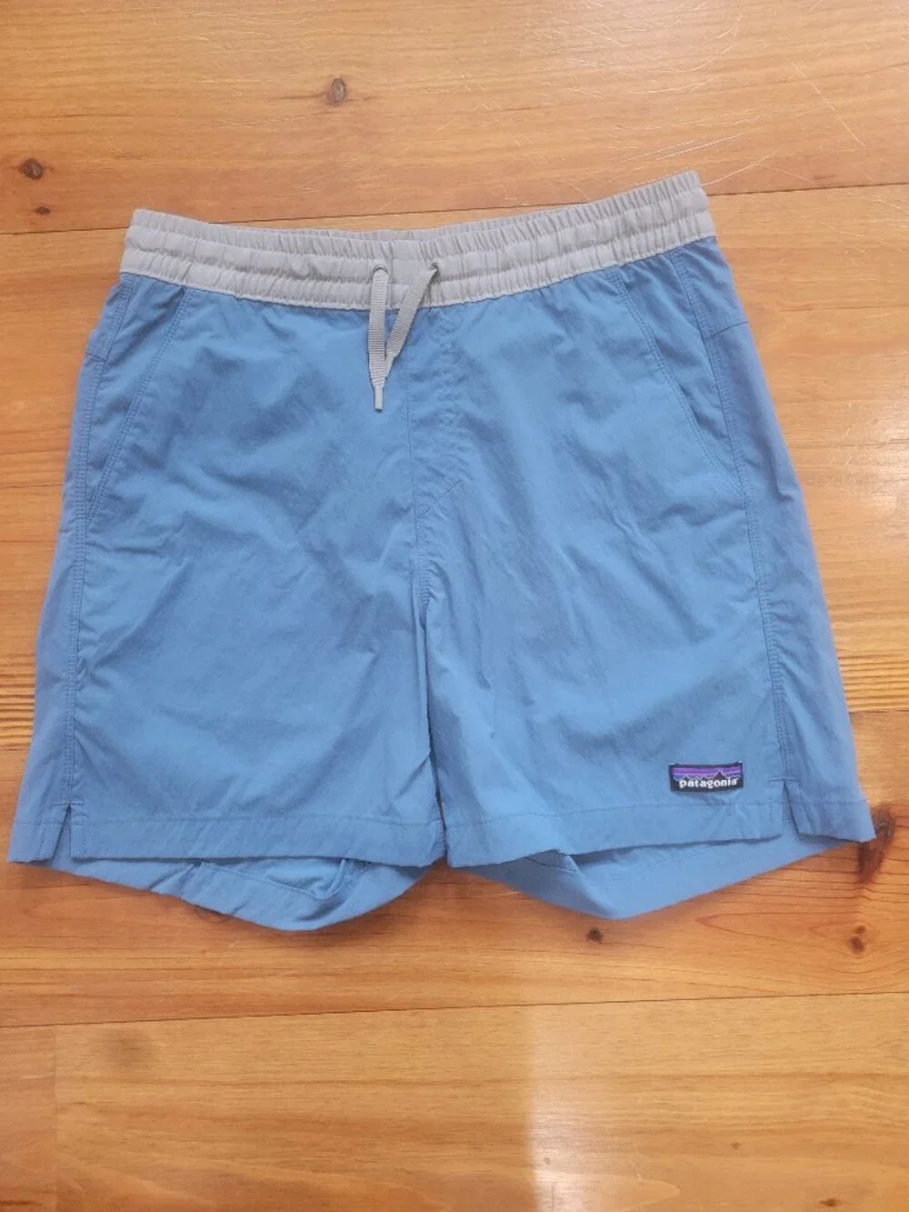 Men's Patagonia Swim Trunks Shorts 5 1/2” Medium Blue Pockets Drawstring Beach